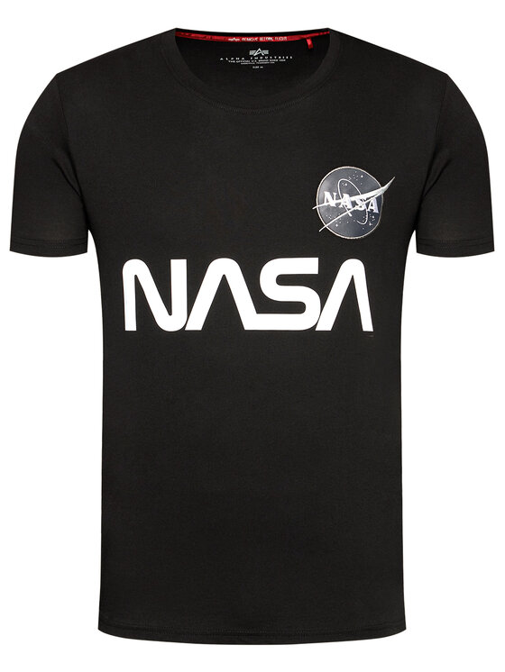 Alpha Industries Alpha Industries T-Shirt Nasa Reflective 178501 Czarny Regular Fit