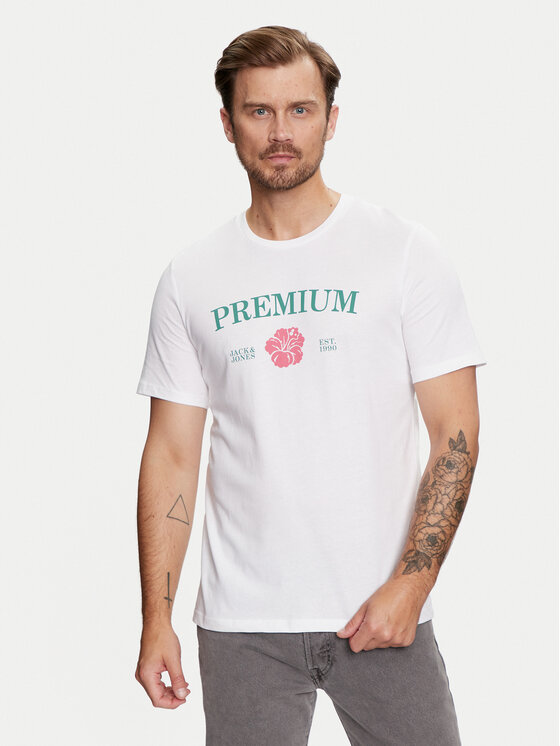 Jack&Jones Jack&Jones T-shirt Jprblaalfie 12259673 Bijela Regular Fit