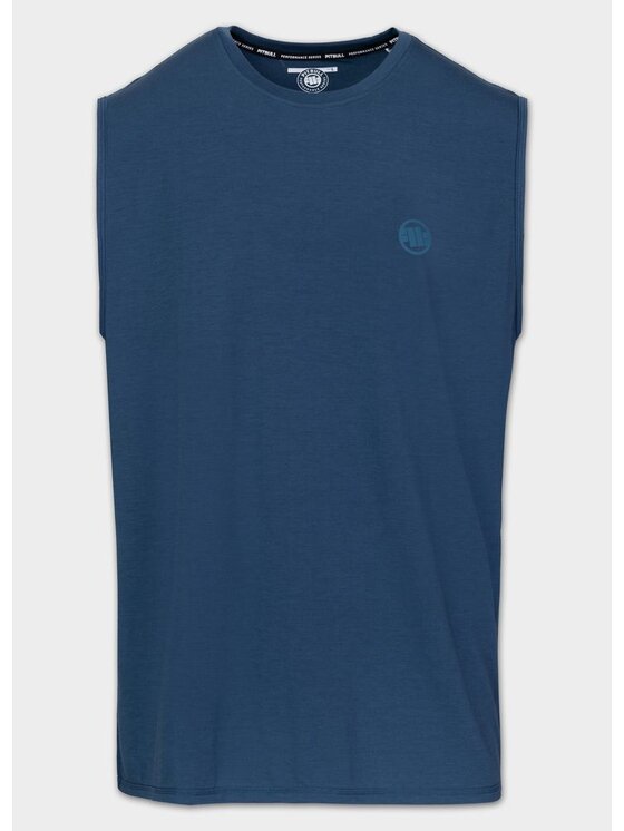 PITBULL PITBULL Koszulka techniczna Casual Sport SMALL LOGO Niebieski Regular Fit