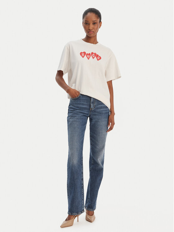 HUGO HUGO T-Shirt Vintage 50561164 Beżowy Relaxed Fit