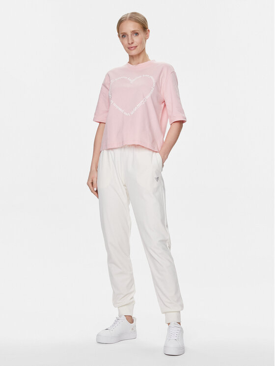Guess Guess Тишърт V4RI07 K8FQ4 Розов Boxy Fit