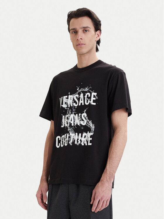 Versace Jeans Couture Póló 80GAHC01 CJ01C Fekete Regular Fit