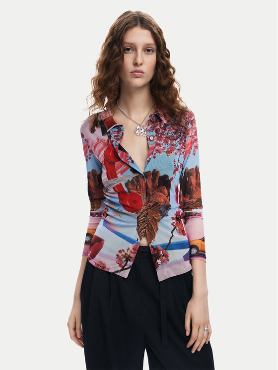 Desigual Desigual Блуза Surreal Blossom 24WWTK84 Цветен Slim Fit