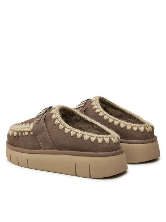 Mou Mou Papuci de casă Bounce Clog Metal Logo FW531001A Maro