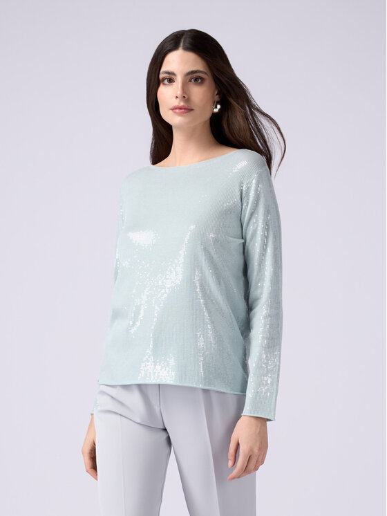 Oltre Oltre Cardigan M089J004815N015 Turchese Regular Fit