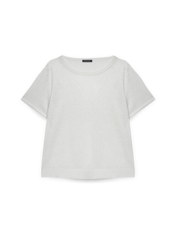 Fiorella Rubino Fiorella Rubino Cardigan M547L007918N011 Bianco Boxy Fit