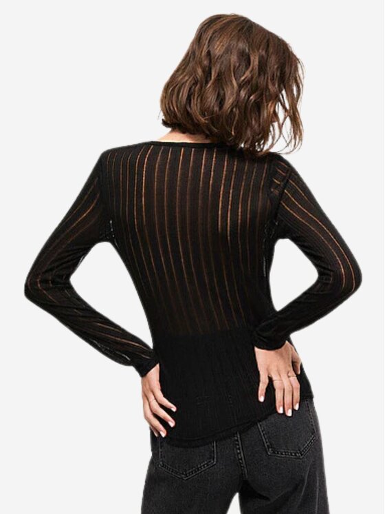 ICHI ICHI Πουλόβερ Maglia iholivie ls Μαύρο Slim Fit