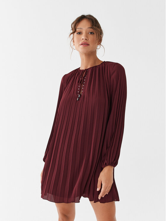 Liu Jo Liu Jo Vsakodnevna obleka MF3399 T0414 Bordo rdeča Relaxed Fit