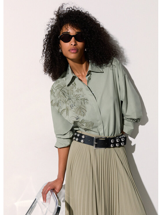 Liu Jo Liu Jo Koszula CA6287T039AP9639 Zielony Loose Fit