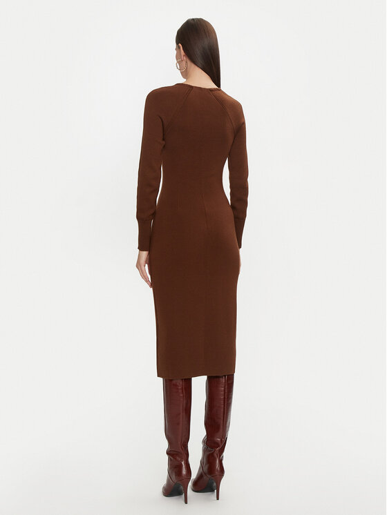 Luisa Spagnoli Luisa Spagnoli Strickkleid Mandola 58510 Braun Regular Fit