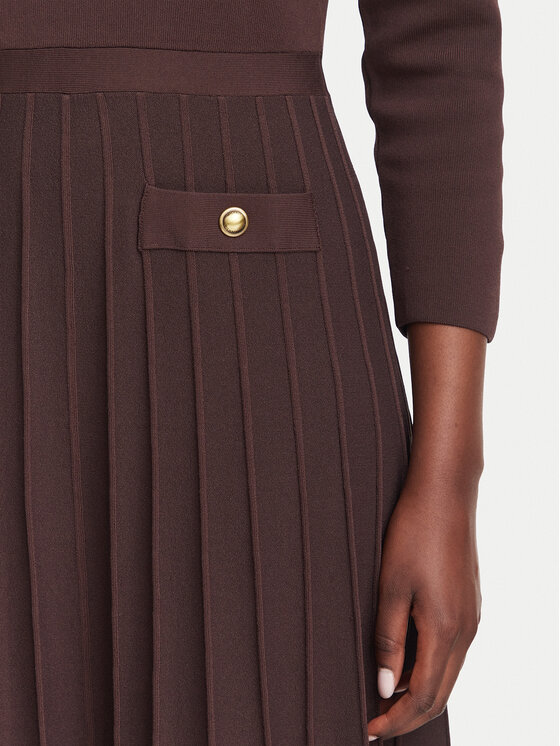 MICHAEL Michael Kors MICHAEL Michael Kors Плетена рокля MT683J3BFD Тъмнокафяв Slim Fit