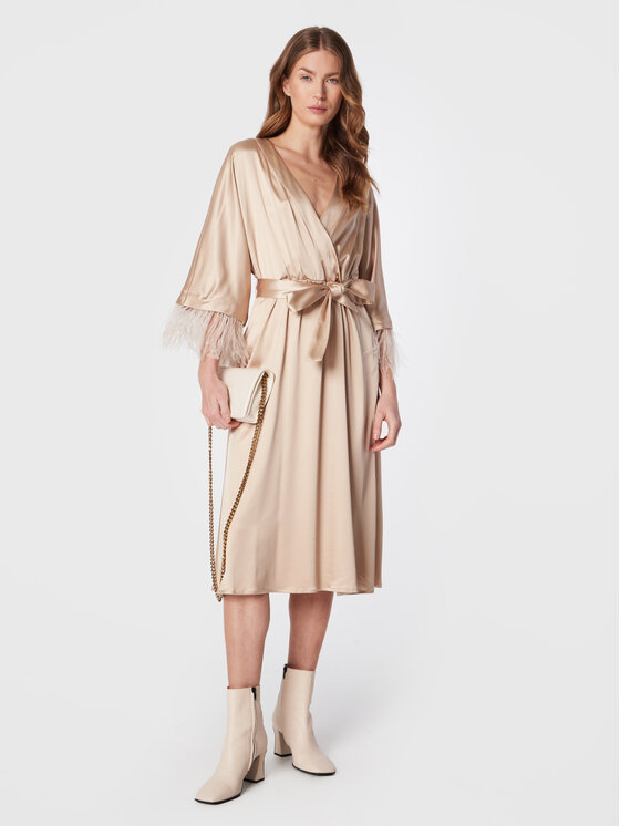 Peserico Rochie cocktail E02798A00A Bej Regular Fit