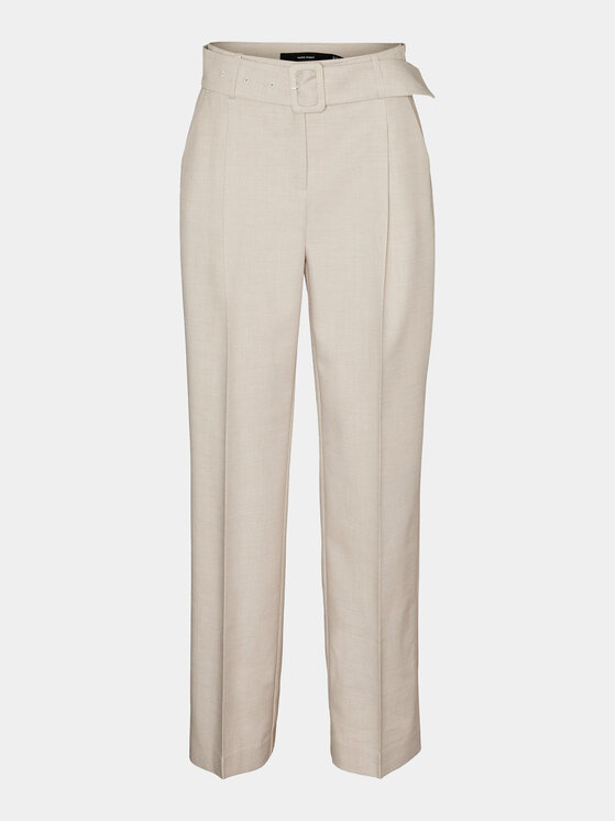 Vero Moda Vero Moda Medžiaginės kelnės Nancy 10304626 Smėlio Straight Fit