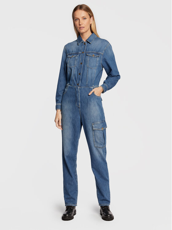 PINKO Pinko Salopetă Zirlo 1J111J A0C5 Albastru Regular Fit