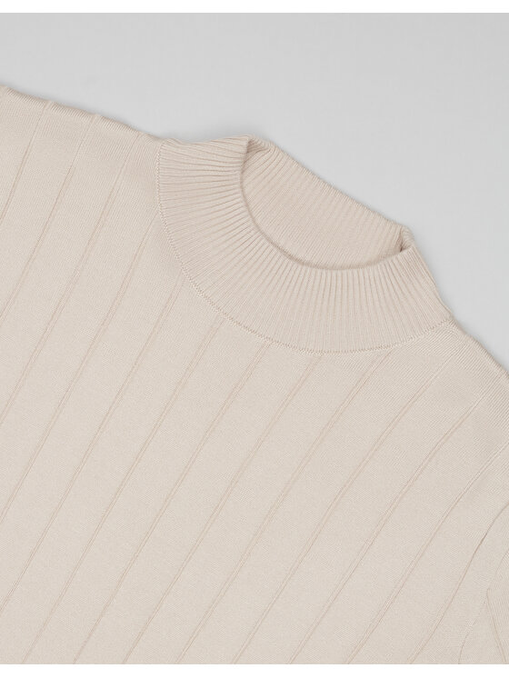 Borgio Borgio Sweter gratteri Beżowy Slim Fit