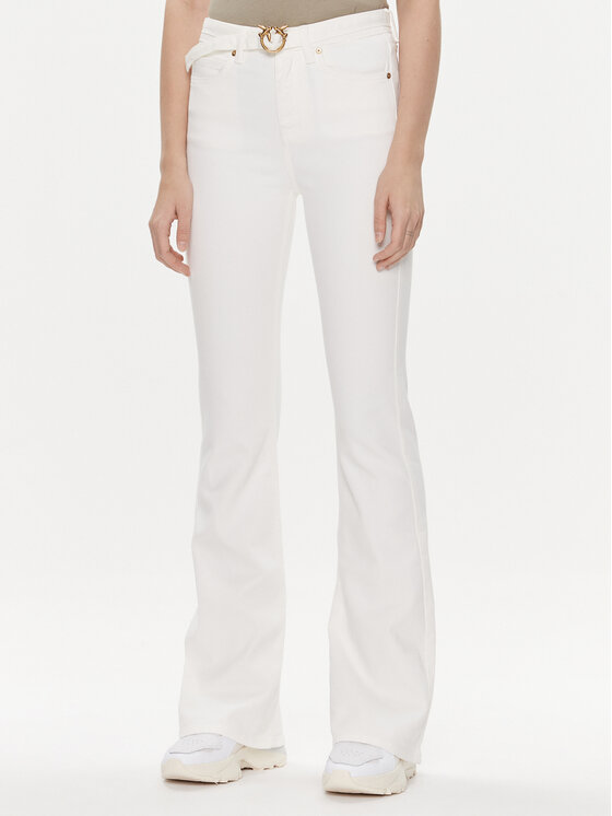 PINKO Pinko Jeans hlače Flora 100166 A1JM Bela Regular Fit