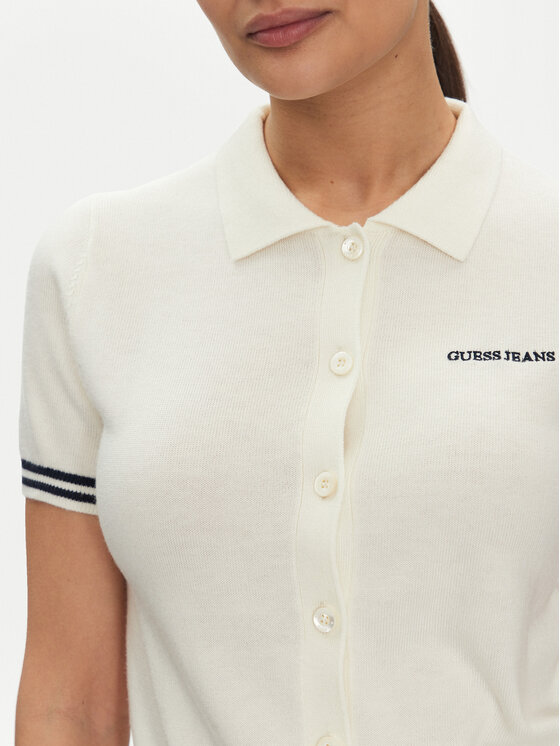 Guess Jeans Guess Jeans Polo majica W5GR03 Z3HO2 Kremna Regular Fit