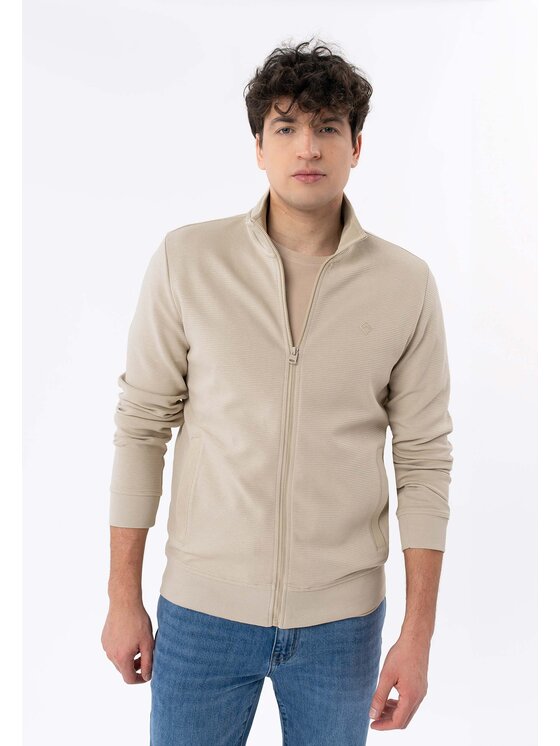 Volcano Volcano Bluza B-STRIPE Beżowy Regular Fit