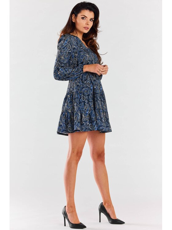 Awama Awama Sukienka codzienna A470 Granatowy Basic Fit