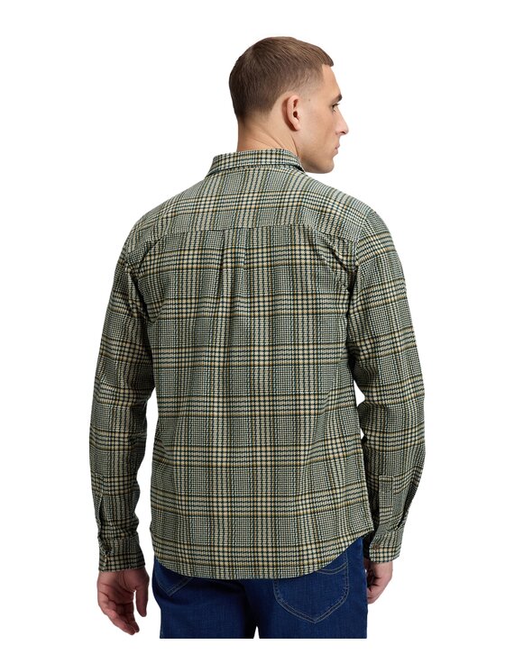 Lee Lee Koszula 112386425 Zielony Regular Fit