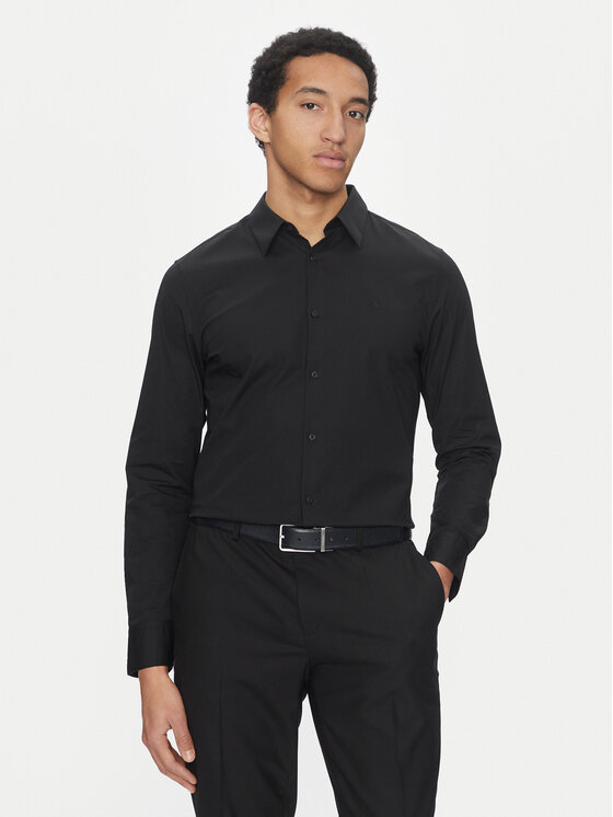 Calvin Klein Calvin Klein Cămașă LV04LB145G Negru Slim Fit
