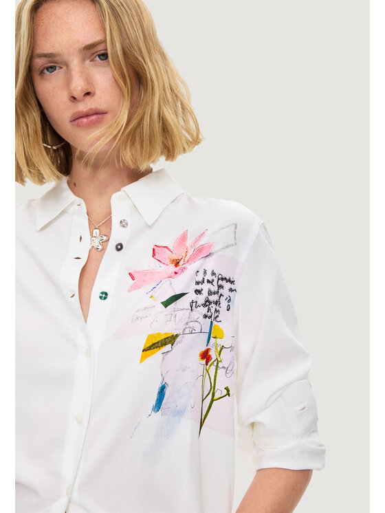 Desigual Desigual Πουκάμισο CAM_TAMESIS Λευκό Casual Fit