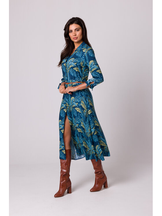 BeWear BeWear Sukienka codzienna B259 Niebieski Regular Fit