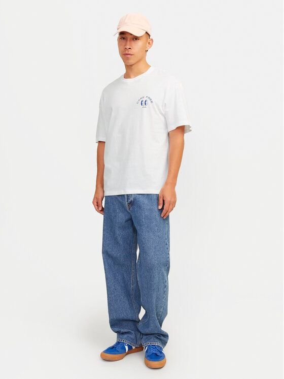 Jack & Jones Jack & Jones T-Shirt Jorfrutti 12256926 Biały Wide Fit