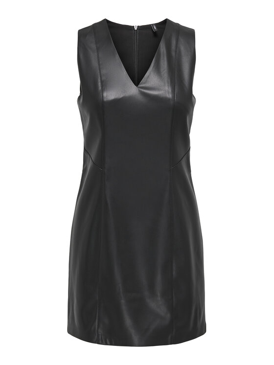 ONLY ONLY Dirbtinės odos suknelė Nelly 15360558 Juoda Slim Fit