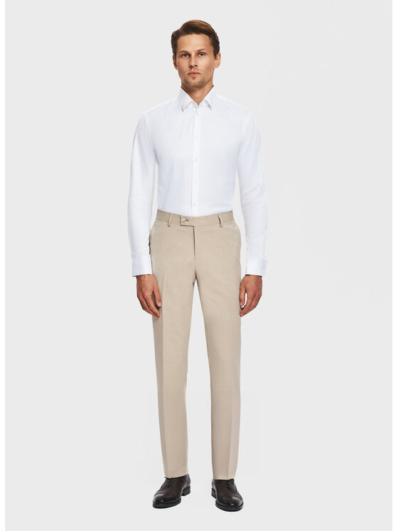 Pako Lorente Pako Lorente Spodnie garniturowe P26SF-6G-006 Beżowy Slim Fit