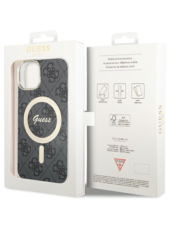 Guess Guess Etui na telefon iPhone 15 Czarny