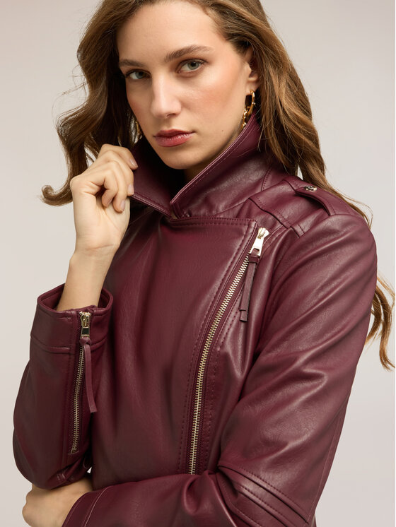 Motivi Motivi Giacca in similpelle R314Q001114N036 Bordeaux Slim Fit
