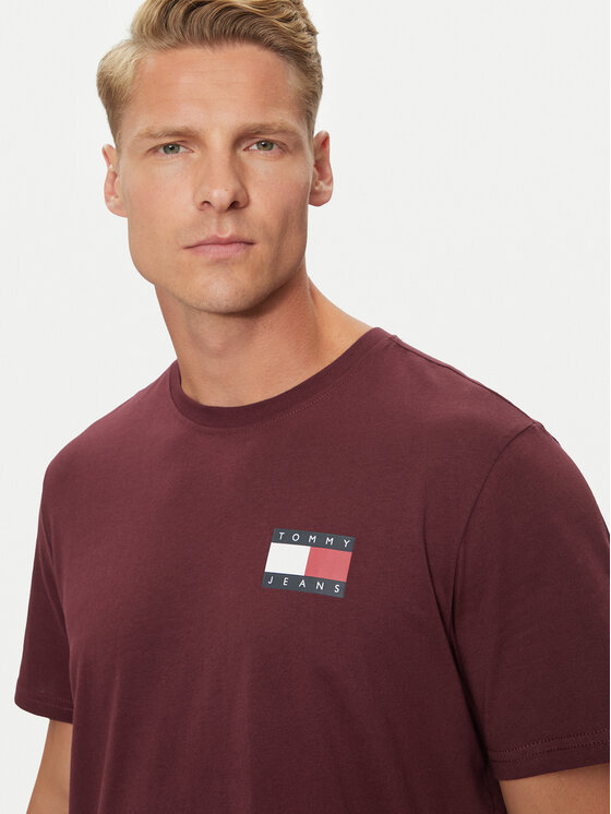 Tommy Jeans Tommy Jeans T-Shirt Essential DM0DM20740 Dunkelrot Slim Fit