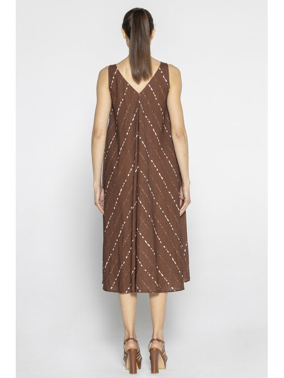 Deni Cler Milano Deni Cler Milano Sukienka letnia T-DC-3069-E2-20-76-1 Brązowy Loose Fit