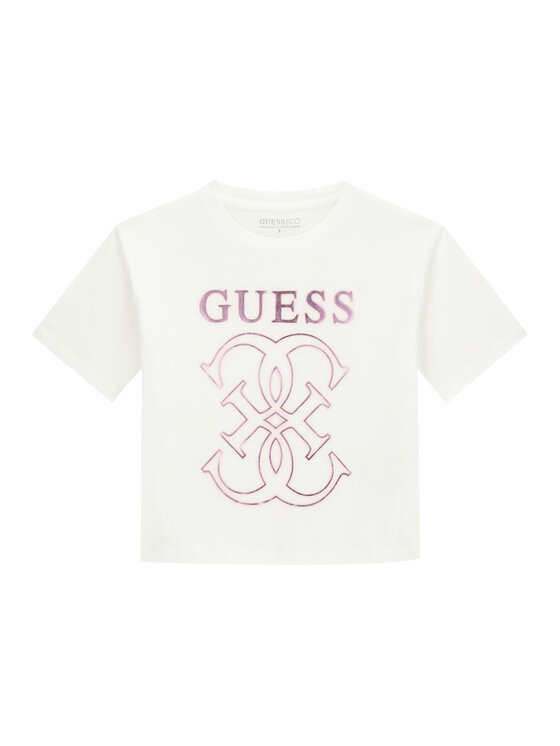 Guess Tricou J6RI22 K8HM4 Alb Regular Fit