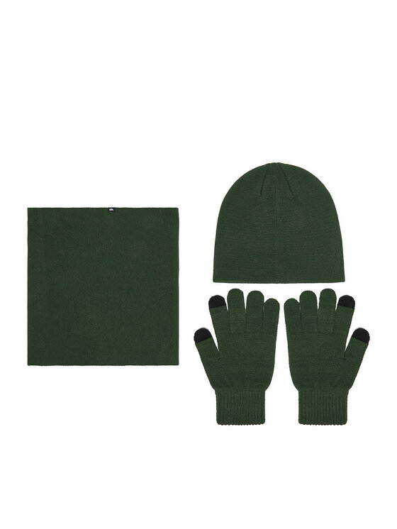 Quiksilver Quiksilver Set kapa, okrugli šal i rukavice CWBEO-QS-SM346-002-AW26 Tamno zelena