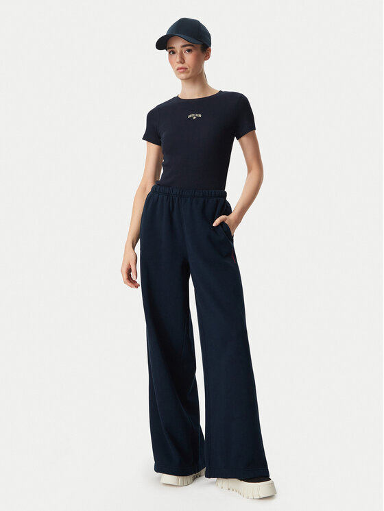 Tommy Jeans Tommy Jeans Spodnji del trenirke Script DW0DW23398 Mornarsko modra Wide Leg