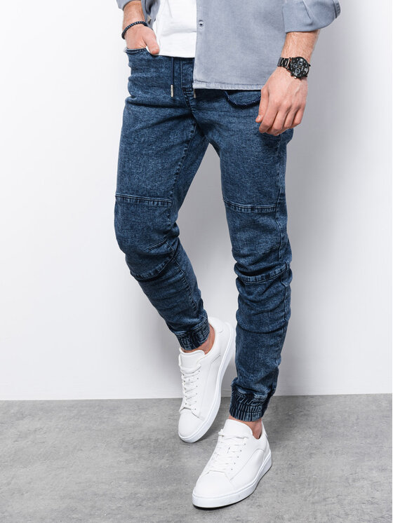 Ombre Ombre Jeansy P1056 Modrá Jogger Fit