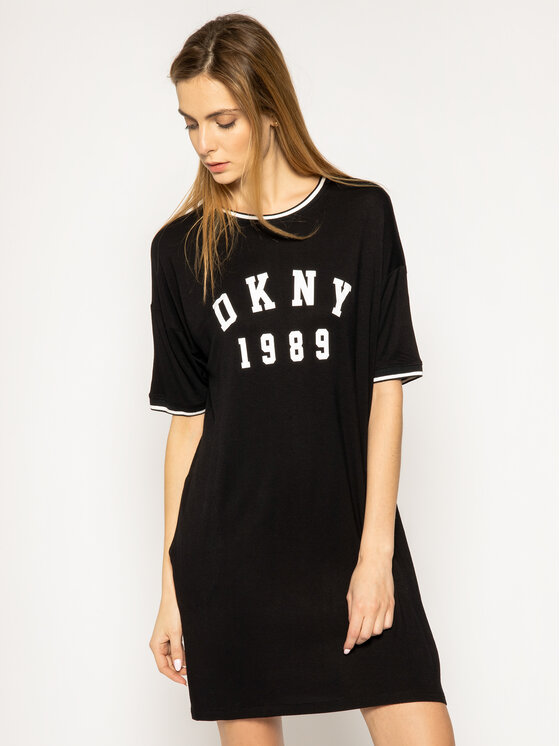 DKNY DKNY Camicia da notte YI3422404 Nero Regular Fit