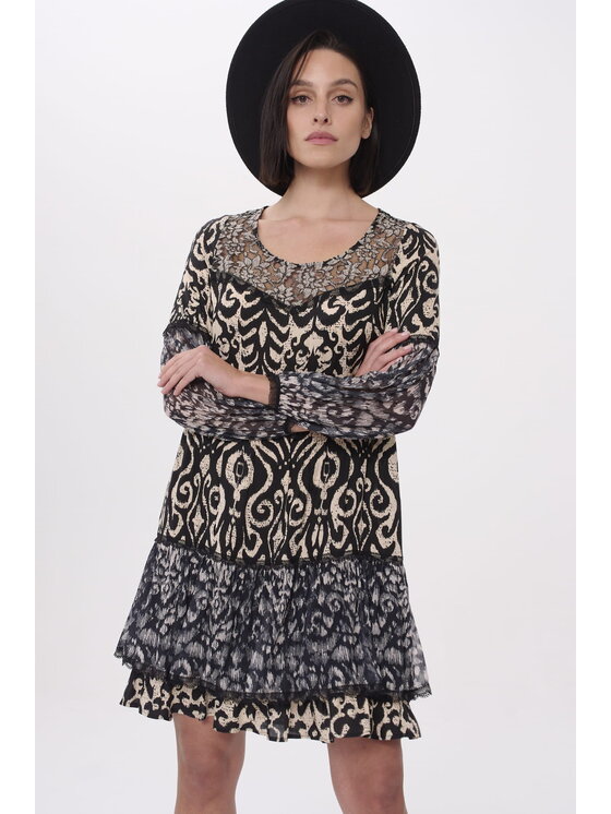 blue shadow blue shadow Sukienka codzienna Maani BS Kolorowy Standard Fit