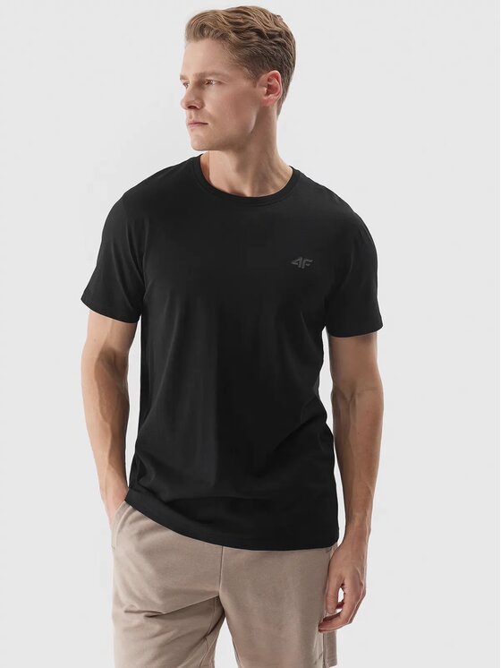 4F 4F Tričko 4FWMM00TTSHM2256-20S Čierna Regular Fit
