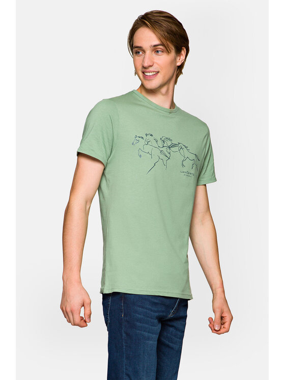 Lancerto Lancerto T-Shirt Alfred TS073221000034 Zielony Regular Fit