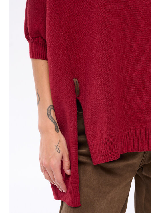 blue shadow blue shadow Sweter Stich Czerwony Regular Fit