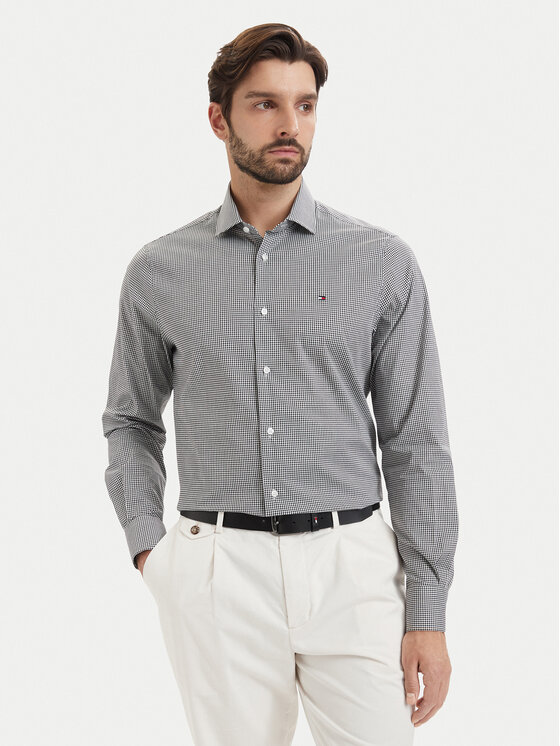 Tommy Hilfiger Cămașă Gingham MW0MW42931 Negru Regular Fit