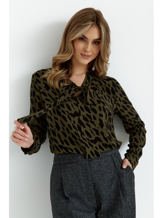 Stylove Stylove Bluzka S390 Khaki Curvy Fit
