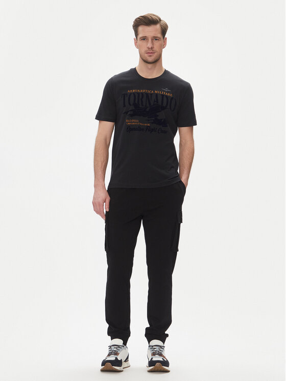 Aeronautica Militare Aeronautica Militare Sportinės kelnės 251PF860F459 Juoda Regular Fit