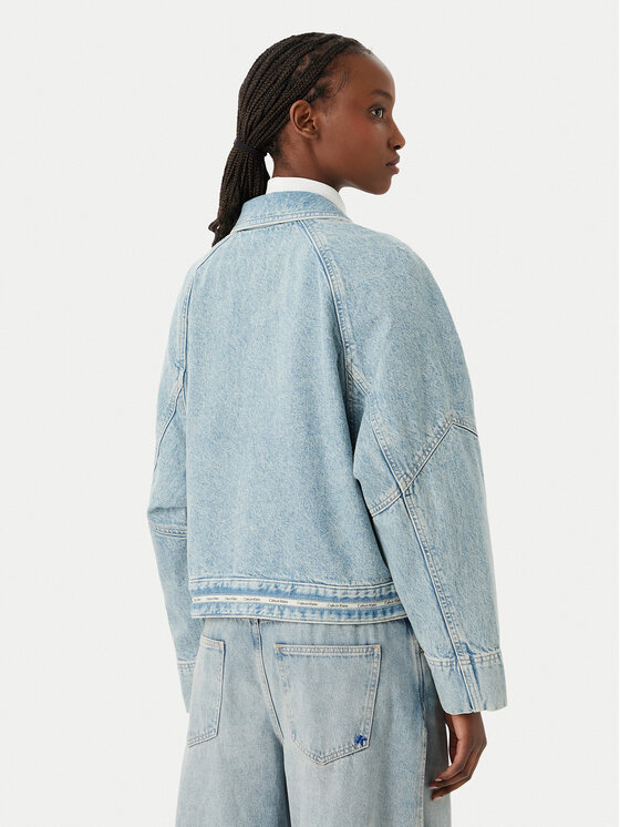 Calvin Klein Jeans Calvin Klein Jeans Jeansová bunda LV047G726G Světle modrá Boxy Fit