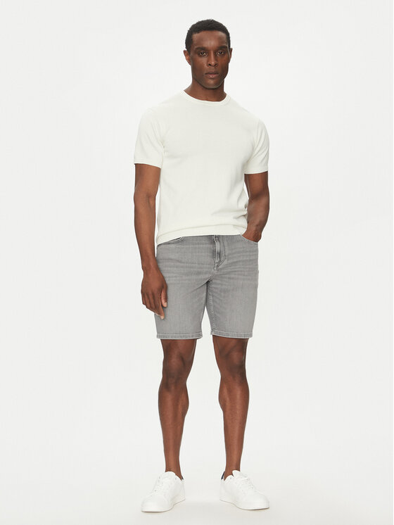 Tommy Hilfiger Tommy Hilfiger Szorty jeansowe Brooklyn MW0MW39222 Szary Slim Fit