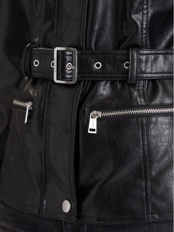 Guess Guess Kurtka z imitacji skóry W6YL25 W2914 Czarny Regular Fit
