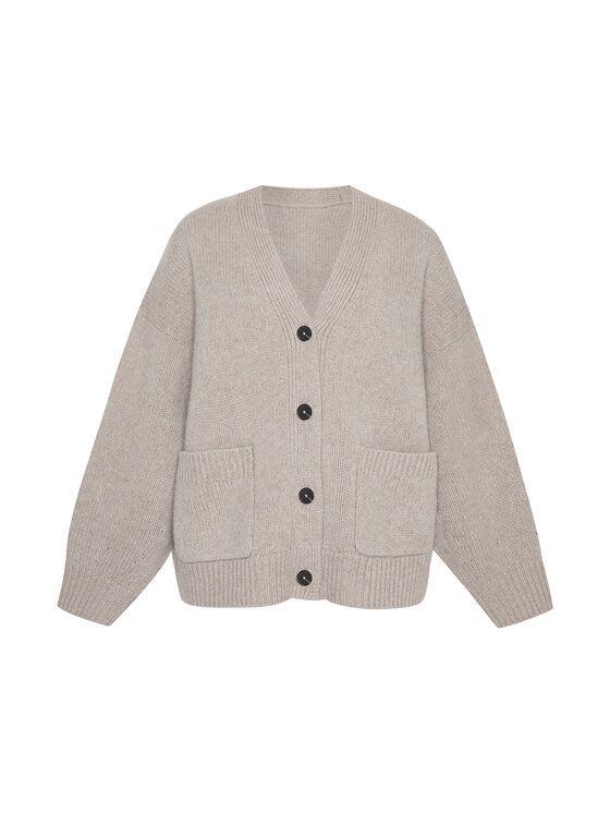 Style Republic Style Republic Kardigan Mieszanka wełny i kaszmiru Brązowy jasny Oversize
